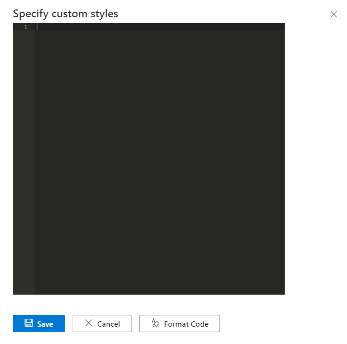 web part settings / Specify custom styles